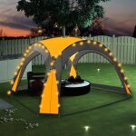 Vidaxl tente de rception avec led et 4 parois 3, 6x3, 6x2, 3 m jaune