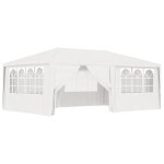 Vidaxl tente de rception et parois latrales 4x6 m blanc 90 g / m