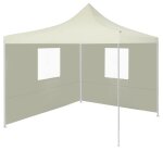 Vidaxl tente de rception pliable avec 2 parois 2x2 m acier crme
