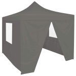Vidaxl tente de rception pliable avec 4 parois 2x2 m acier anthracite