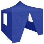 Vidaxl tente de rception pliable avec 4 parois 2x2 m acier bleu