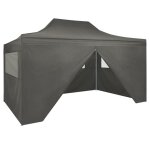 Vidaxl tente de r�ception pliable avec 4 parois 3x4 m acier anthracite