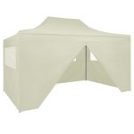 Vidaxl tente de rception pliable avec 4 parois 3x4 m acier crme
