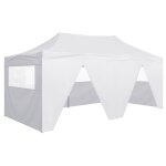 Vidaxl tente de rception pliable avec 4 parois 3x6 m acier blanc
