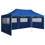 Vidaxl tente de rception pliable avec 4 parois 3x6 m acier bleu
