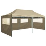 Vidaxl tente de rception pliable avec 4 parois 3x6 m acier crme