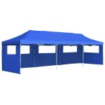 Vidaxl tente de rception pliable avec 5 parois 3x9 m bleu
