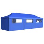 Vidaxl tente de rception pliable avec 8 parois 3x9 m bleu