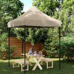 Vidaxl tente de r�ception pliable escamotable taupe 200x200x306 cm