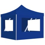 Vidaxl tente de rception pliable avec parois aluminium 2x2 m bleu