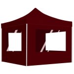 Vidaxl tente de rception pliable avec parois aluminium 2x2 m bordeaux