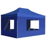 Vidaxl tente de rception pliable avec parois aluminium 4, 5x3 m bleu