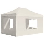 Vidaxl tente de rception pliable avec parois aluminium 4, 5x3 m crme