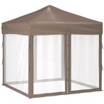 Vidaxl tente de r�ception pliable avec parois taupe 2x2 m