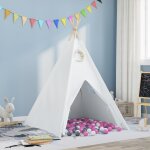Vidaxl tente teepee pour enfants avec sac et balles de jeu blanches