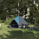 Vidaxl tente tipi avec toit avec event bleu et gris 490 x 410 x 210 cm
