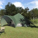 Vidaxl tente tipi avec toit avec event vert et gris 600 x 600 x 347 cm