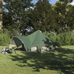 Vidaxl tente tipi avec toit avec event vert et gris 600 x 600 x 347 cm