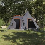 Vidaxl tente tipi avec toit gris et orange 545 x 450 x 295 cm