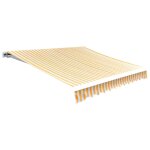 Vidaxl tissu d'auvent jaune tournesol / blanc 3x2, 5 m (cadre non inclus)