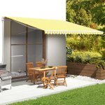 Vidaxl tissu de remplacement pour auvent jaune et blanc 5x3, 5 m
