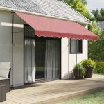 Vidaxl tissu de remplacement de cantonni�re d�auvent rayure bordeaux