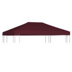 Vidaxl toile suprieure de gazebo 310 g / m 3x4 m bordeaux