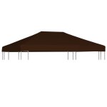 Vidaxl toile suprieure de gazebo 310 g / m 3x4 m marron