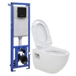 Vidaxl toilette suspendue au mur avec rservoir haut cach cramique