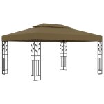 Vidaxl tonnelle avec double toit 3x4 m taupe 180 g / m Vidaxl tonnelle avec double toit 3x4 m taupe 180 g / m