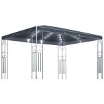 Vidaxl tonnelle avec guirlande lumineuse a led 400x300 cm anthracite