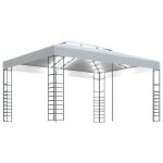 Vidaxl tonnelle avec guirlande lumineuse a led 4x3x2, 7 m blanc