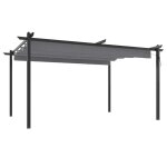 Vidaxl tonnelle de jardin avec toit r�tractable 4x3 m anthracite