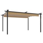 Vidaxl tonnelle de jardin avec toit rétractable 4x3 m taupe Vidaxl tonnelle de jardin avec toit rétractable 4x3 m taupe