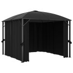 Vidaxl tonnelle avec rideaux 300x300x265 cm anthracite