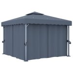 Vidaxl tonnelle avec rideau 3x3 m anthracite aluminium Vidaxl tonnelle avec rideau 3x3 m anthracite aluminium