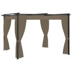 Vidaxl tonnelle avec rideaux 3x3 m taupe acier Vidaxl tonnelle avec rideaux 3x3 m taupe acier