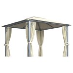 Vidaxl tonnelle avec rideau et lumières led 3x3 m crème aluminium Vidaxl tonnelle avec rideau et lumières led 3x3 m crème aluminium