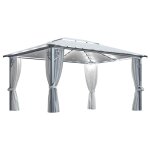Vidaxl tonnelle avec rideau et lumières led 4x3 m crème aluminium Vidaxl tonnelle avec rideau et lumières led 4x3 m crème aluminium