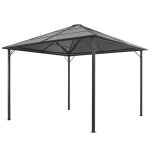 Gazebo avec toit r�sistant aux uv, aluminium 3x3 m anthracite