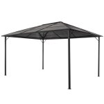 Gazebo avec toit r�sistant aux uv, aluminium 4x3x2, 6 m noir