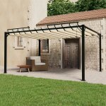 Vidaxl tonnelle avec toit a persienne 3x4 m crème tissu et aluminium Vidaxl tonnelle avec toit a persienne 3x4 m crème tissu et aluminium