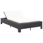Vidaxl transat a 2 places avec coussin noir rsine tresse