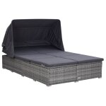 Vidaxl transat a 2 places avec coussin r�sine tress�e gris