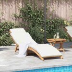 Vidaxl transat blanc cr�me 188 x 55 x 59 cm bois de teck solide