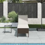 Vidaxl transat avec coussin marron 55x200x44cm r�sine tress�e