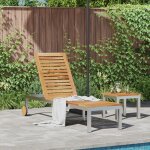 Vidaxl transat marron teck bois de teck standard accoudoirs r�glables