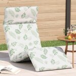 Vidaxl transat pliant en tissu oxford motif feuilles 175 x 54 x 8, 5 cm