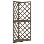 Vidaxl treillis d'angle gris 50x50x145 cm bois de sapin massif