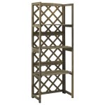 Vidaxl treillis avec etagres gris 55x30x140 cm bois de sapin massif